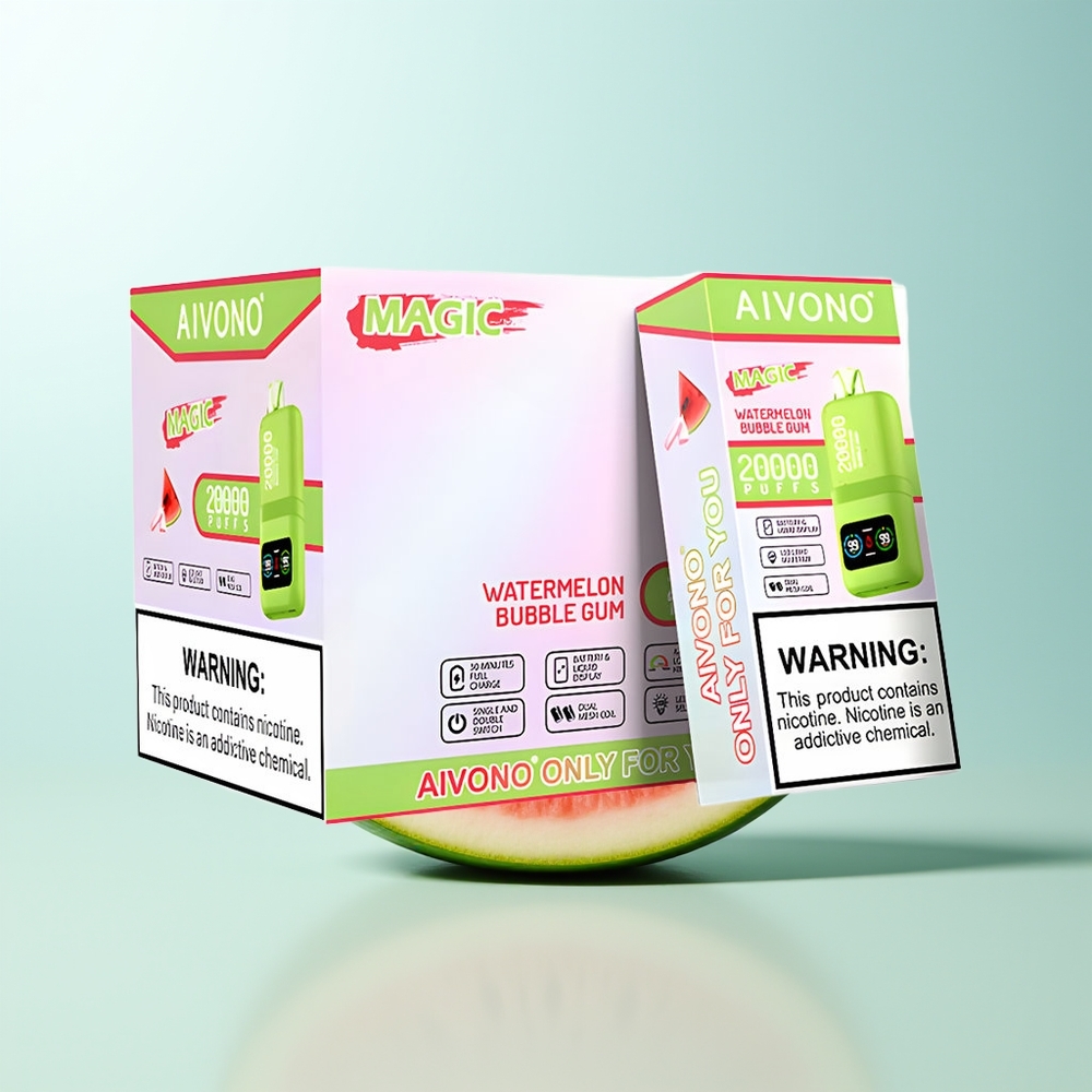 Aivono AIM MAGIC 20000 Puffs Chicle Sandía Recargable LCD Dual Mesh