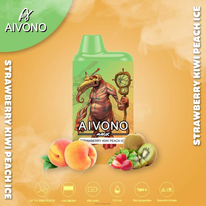 Aivono AIM MAGIC cigarrillo de caja de 5800 bocas fresa kiwi melocotón hielo - T88696 Aivono Argentina