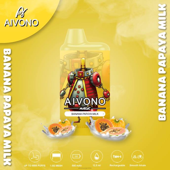 Aivono AIM MAGIC cigarrillo de caja de 5800 bocas leche de plátano y papaya - T88694 Aivono Vaper