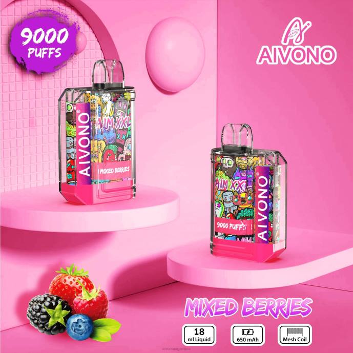 Aivono AIM XXL 9000 pegatina boca transparente bayas mixtas - T88651 Aivono Argentina
