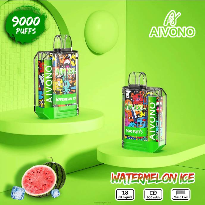 Aivono AIM XXL 9000 pegatina boca transparente hielo de sandia - T88648 Aivono Argentina