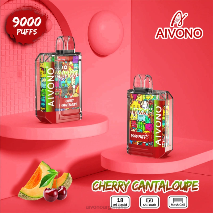 Aivono AIM XXL 9000 pegatina boca transparente melón cereza - T88657 Aivono Argentina