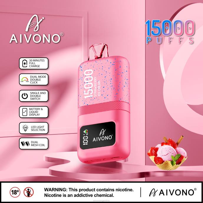 Aivono AIM magic 15000 helado de fresa - T88666 Aivono Argentina