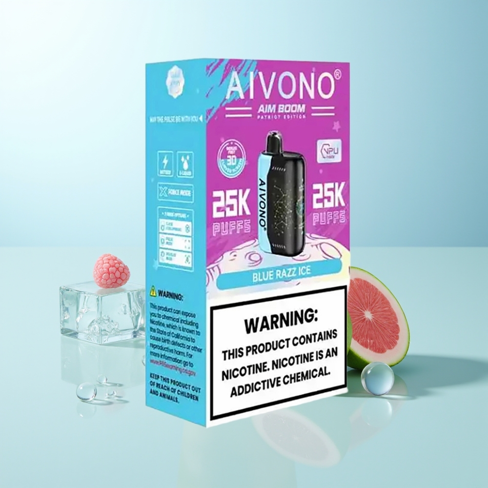 Aivono Aim Boom 25000 Puffs Azul Frambuesa Hielo 28ml 650mAh Tipo-C