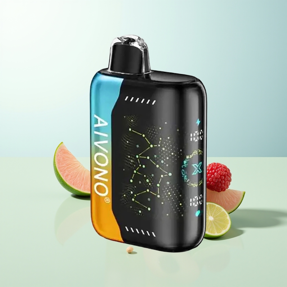 Aivono Aim Boom 25000 Puffs Frambuesa Melocotón Lima 28ml 650mAh 12ohm Tipo-C