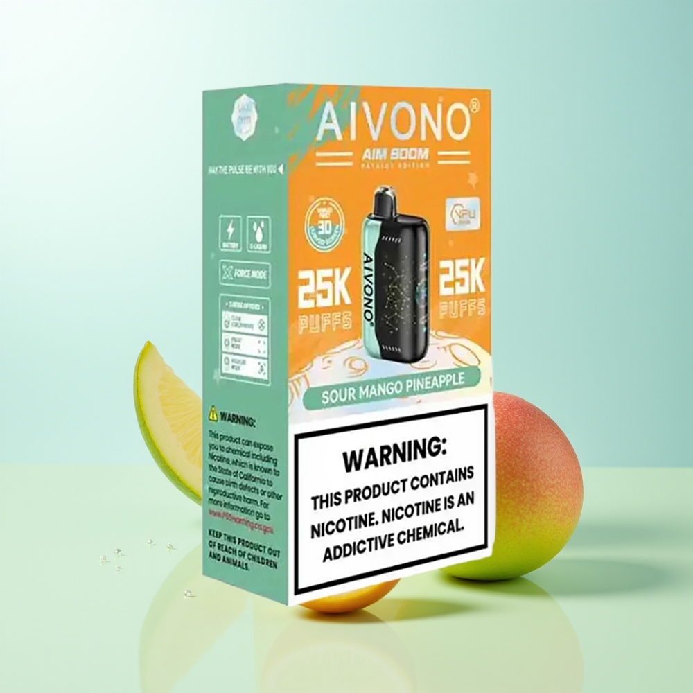 Aivono Aim Boom 25000 Puffs Mango Piña Ácido Tipo-C 28ml 650mAh