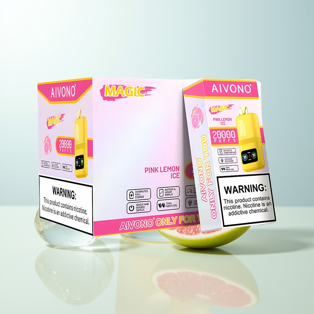 Aivono Aim Magic 20000 Puffs Limón Rosa Helado Dual Mesh LCD Recargable