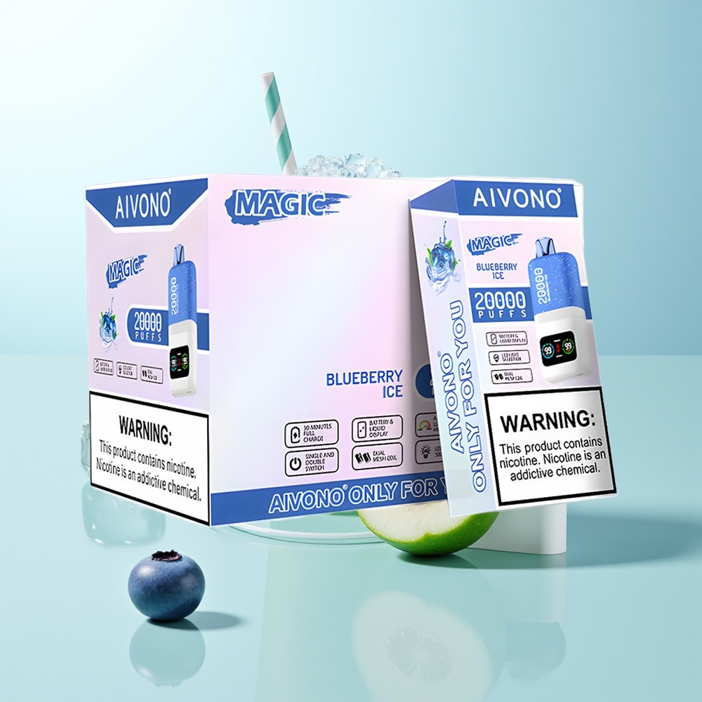 Aivono Aim Magic 20000 Puffs Vape Arándano Hielo Dual Mesh LCD Recargable