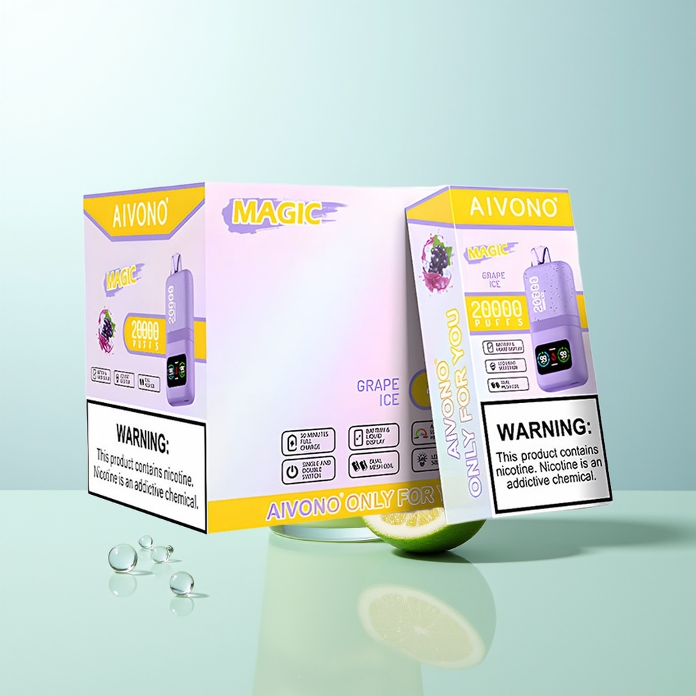 Aivono Aim Magic 20000 Puffs Vape Helado de Uva Recargable LCD