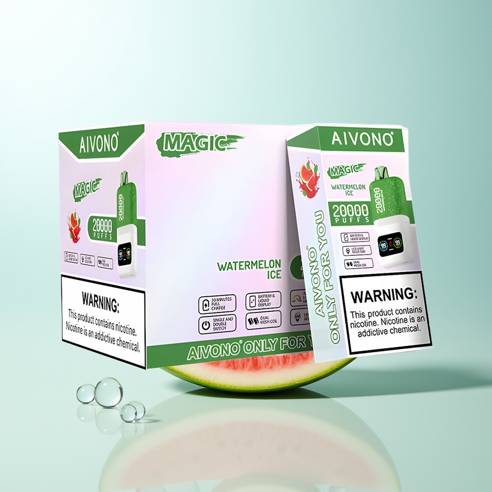 Aivono Aim Magic 20000 Puffs Vape Sandía Hielo Recargable LCD Dual Mesh