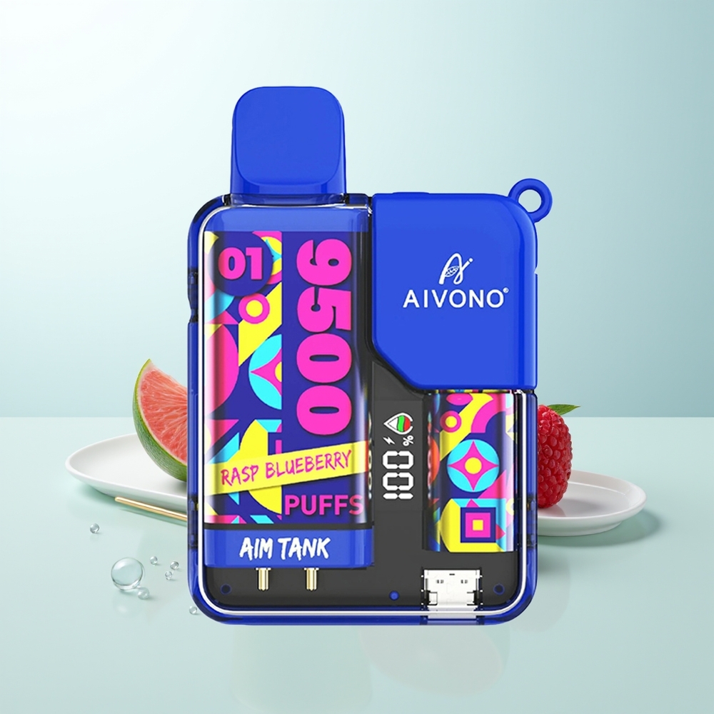 Aivono Aim-Tank 9500 Puffs Frambuesa Arándano LCD 18ml 650mAh 12ohm
