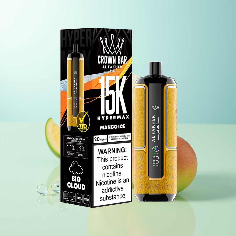 Al Fakher Crown Bar 15K Mangó Helado Hipermax Desechable 22ml 600mAh Tipo-C DTL 6mg
