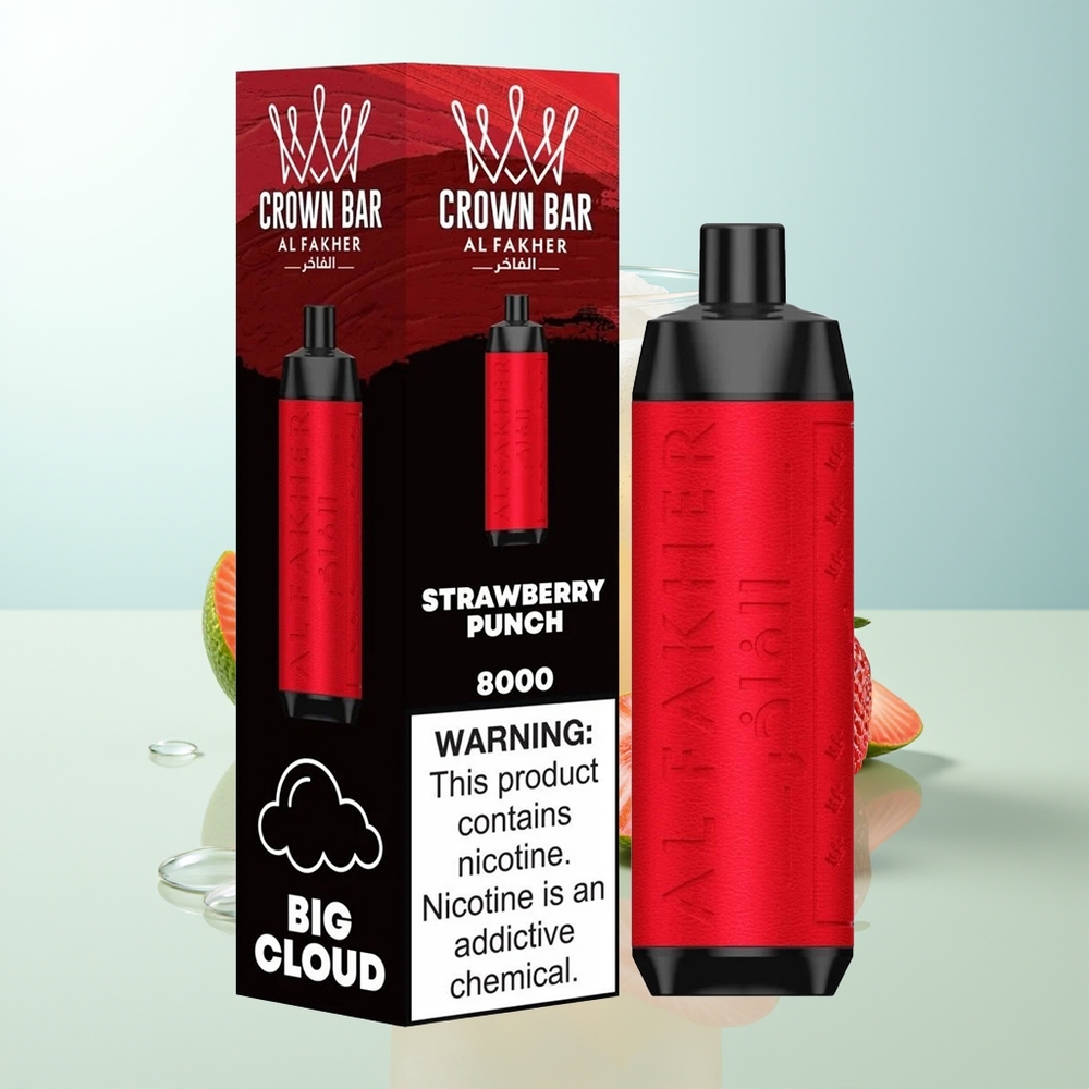 Al Fakher Crown Bar 8000 Cristal Desechable Vape Fresa Punch