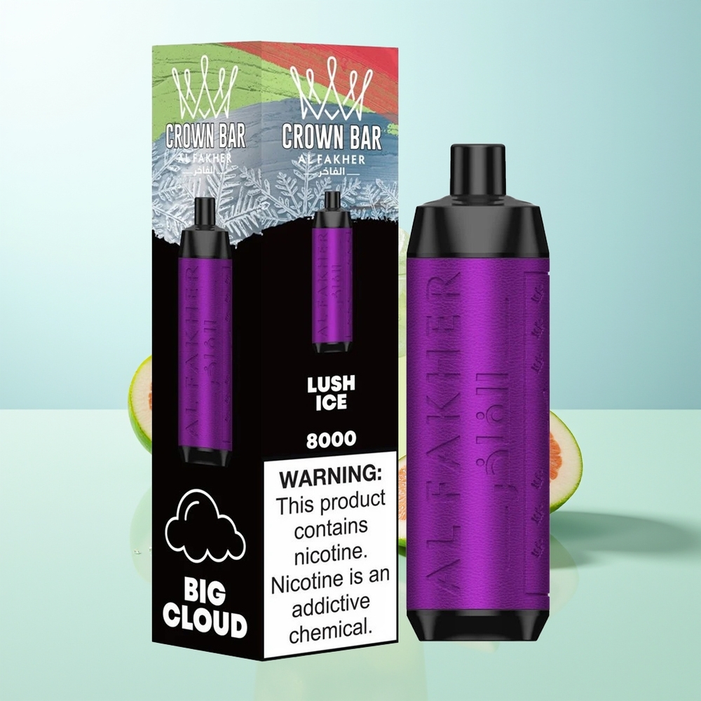 Al Fakher Crown Bar 8000 Cristal Desechable Vape Hielo Lush 600mah 18ml 5mg 06ohm