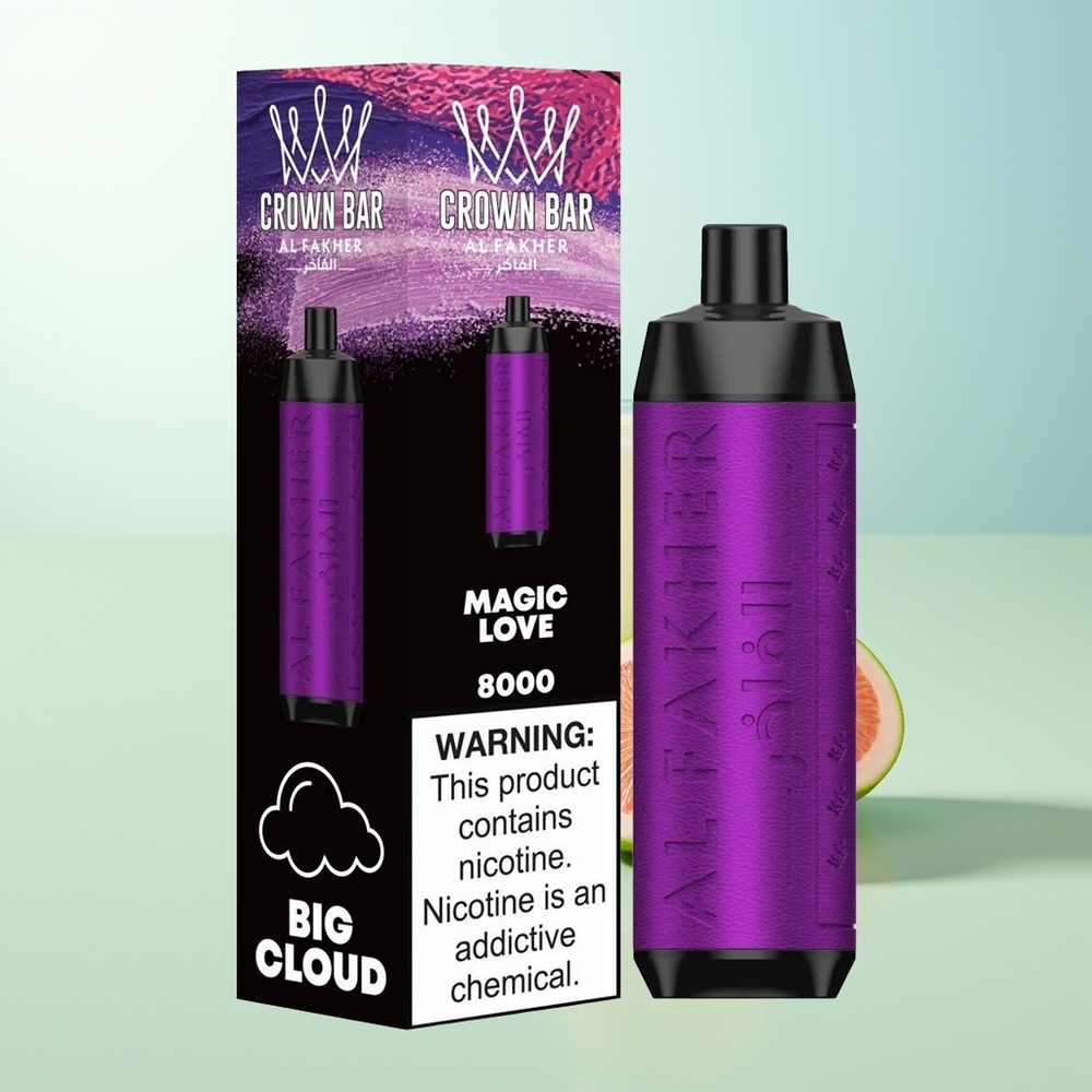 Al Fakher Crown Bar 8000 Cristal Vape Desechable Magia Amor 18ml 5mg 06ohm USB-C