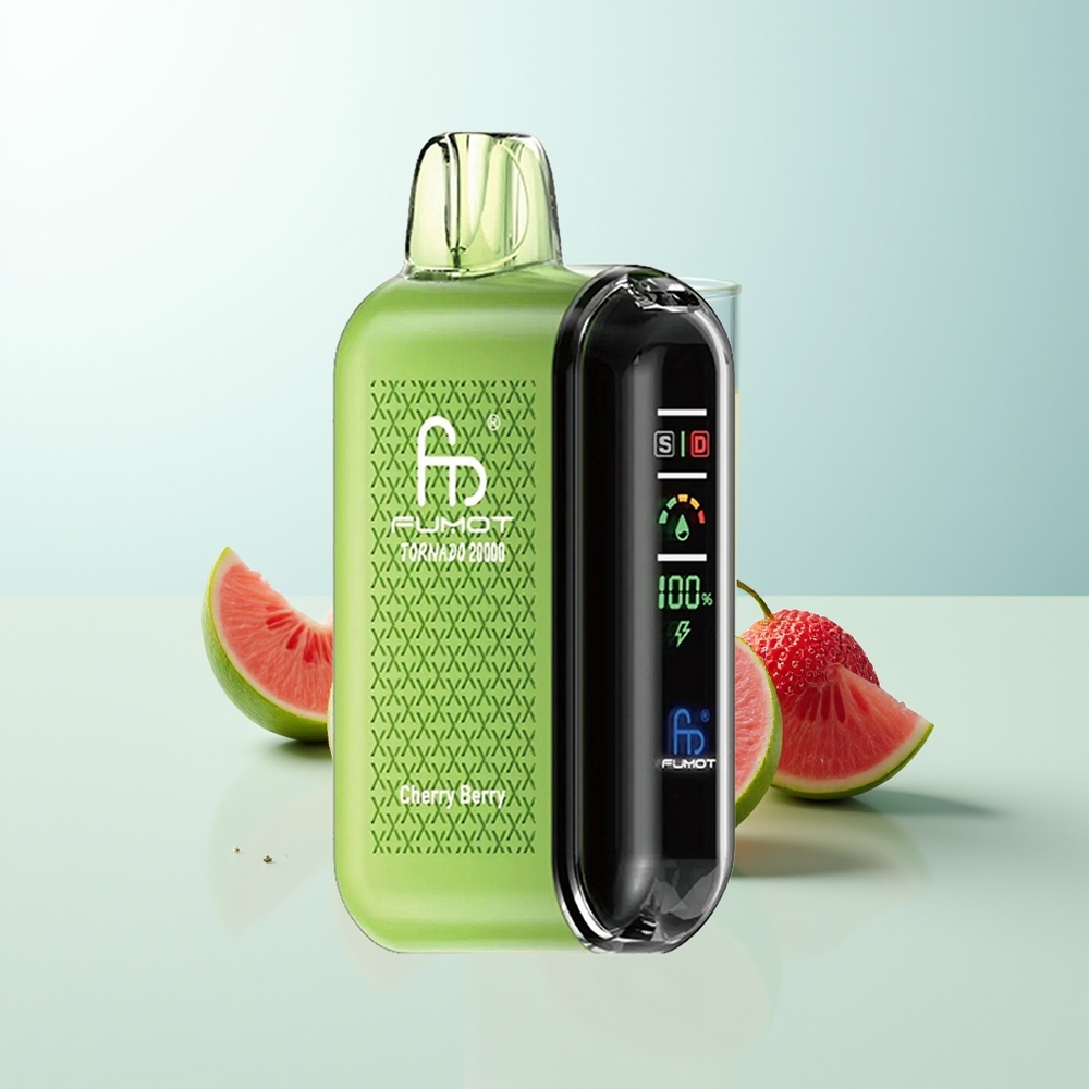 Fumot Tornado 20000 Bocados Cereza-Baya Dual Mesh Pantalla Inteligente