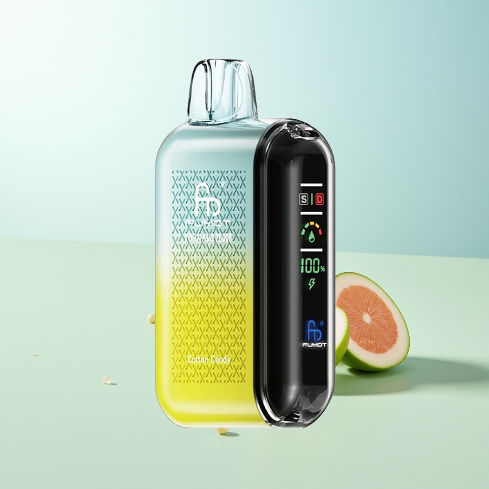 Fumot Tornado 20000 Bocas Algodón de Azúcar Dual Malla 20ml Pantalla Inteligente Control de Flujo de Aire 850mAh Recargable