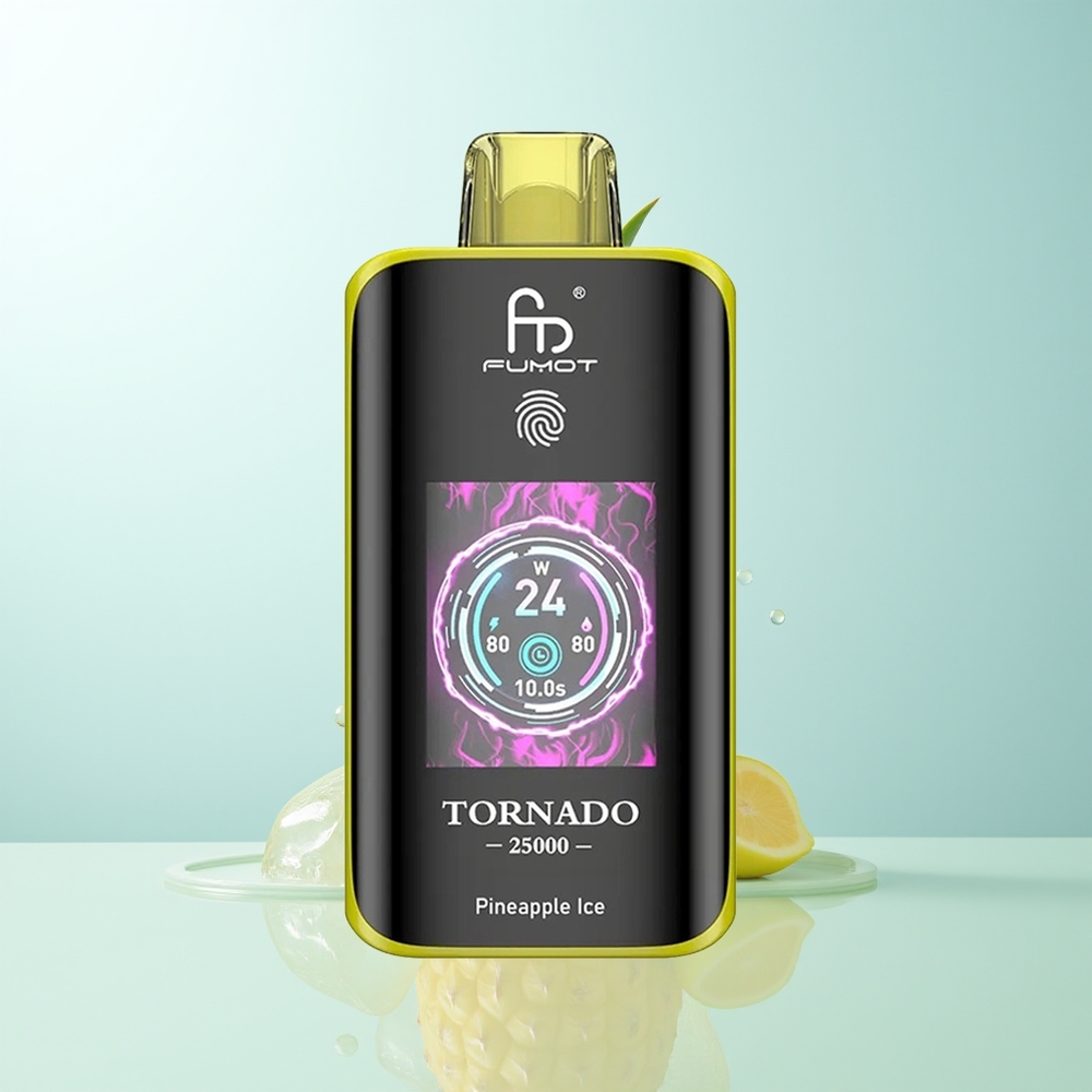 Fumot Tornado 25000 Chupadas Piña Hielo Pantalla HD Batería 700mAh Recargable Tipo-C