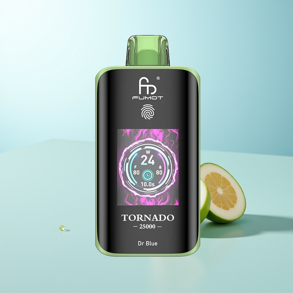 Fumot Tornado 25000 Puffs Dr Azul Pantalla HD Batería Recargable 700mAh Tipo-C