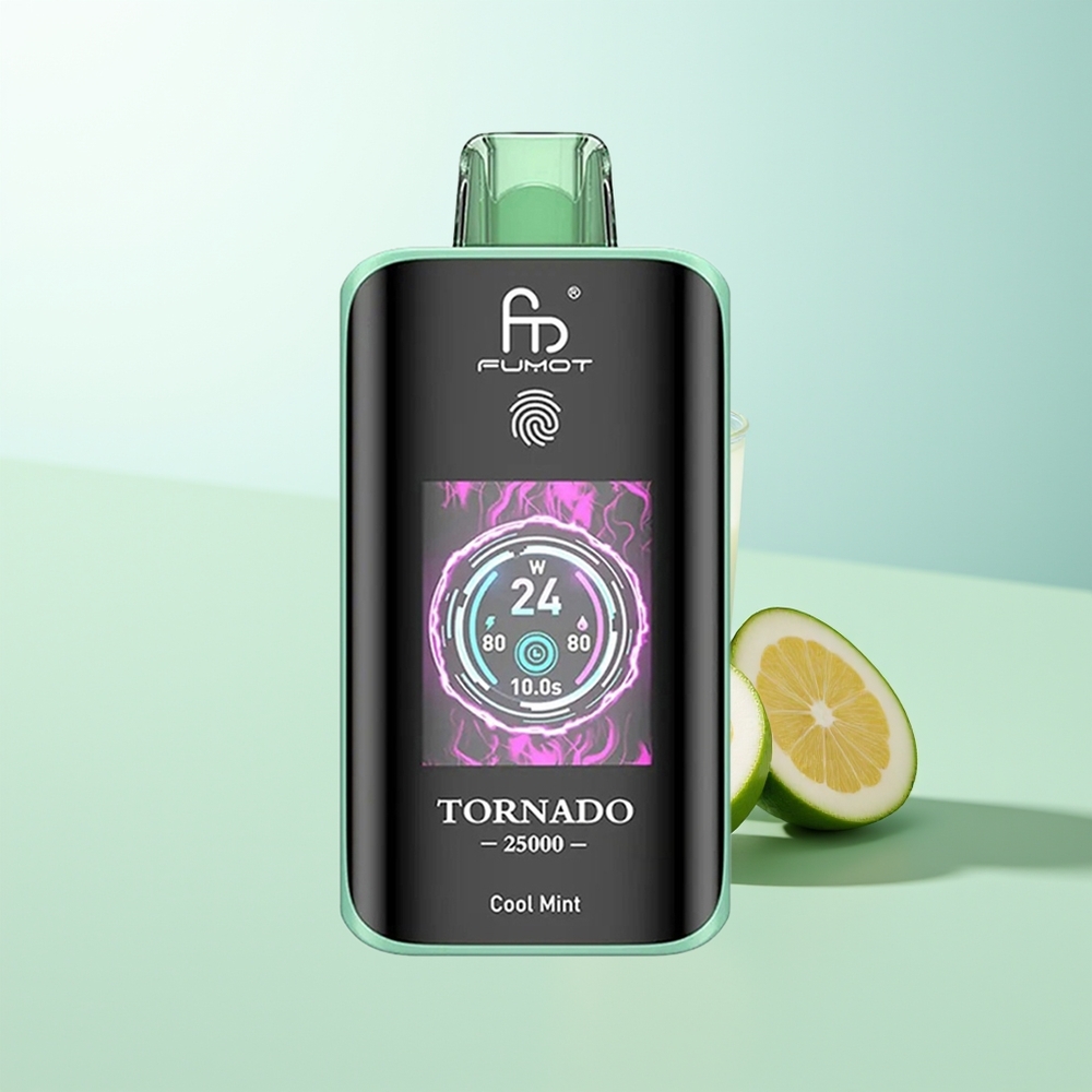 Fumot Tornado 25000 Puffs Menta Refrescante Pantalla HD Batería 700mAh Recargable Tipo-C