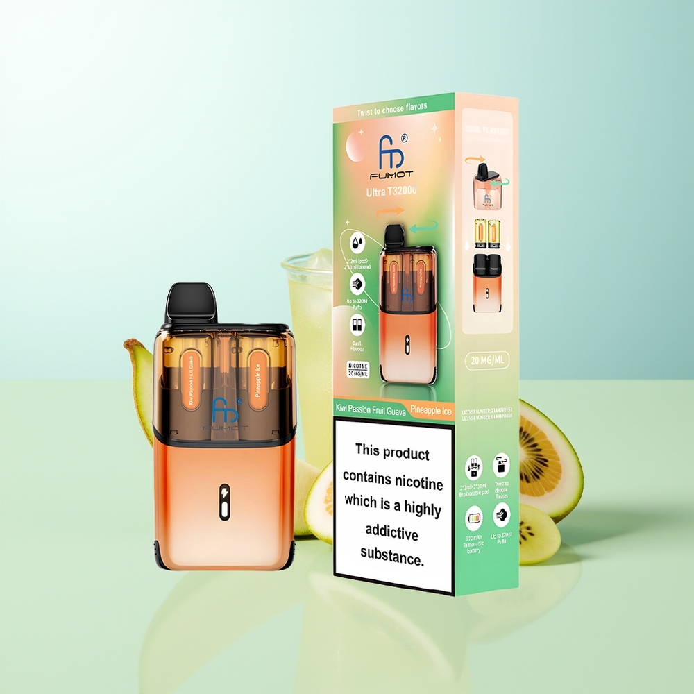 Fumot Ultra T32000 32000 Bocadillos Kiwi Maracuyá Guayaba - Piña Helada Batería 800mAh Tipo-C 24ml Malla Avanzada 20mg