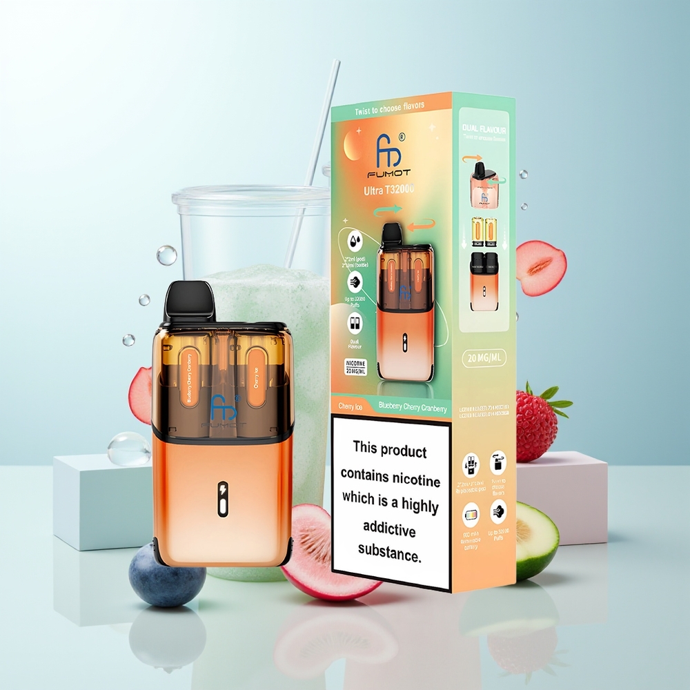 Fumot Ultra T32000 32000 Bocados Arándano Azul Cereza Cereza Helada 800mAh Tipo-C Malla Avanzada