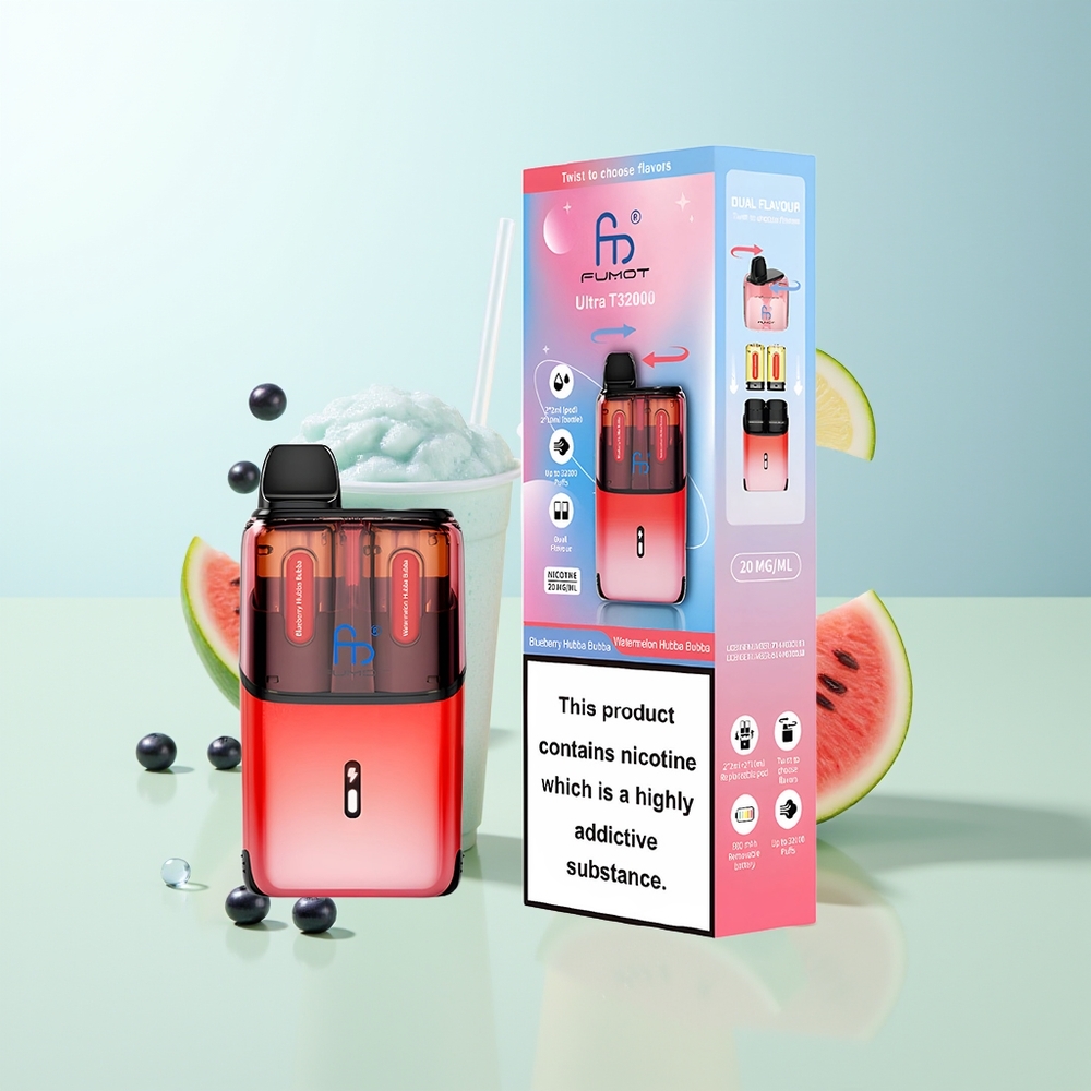 Fumot Ultra T32000 32000 Bocados Arándano Hubba Bubba - Sandía Hubba Bubba Carga Rápida Type-C Resistencia Malla Avanzada