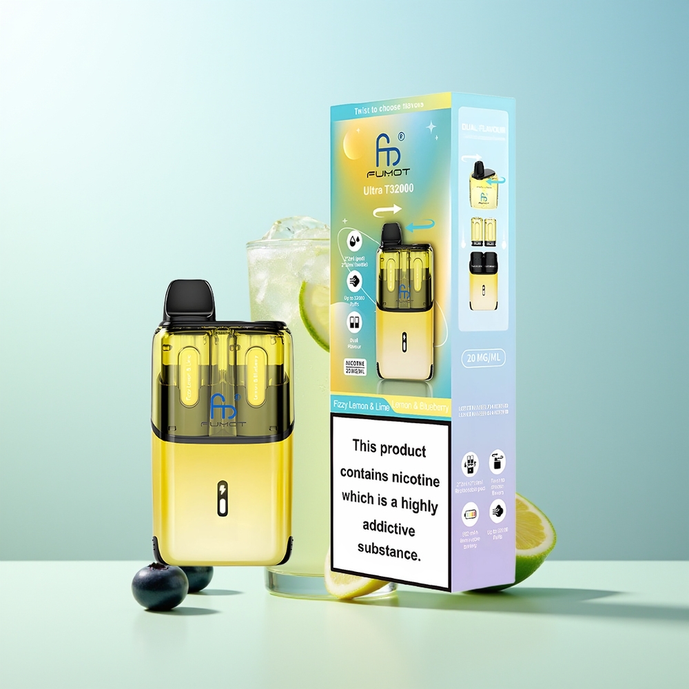 Fumot Ultra T32000 32000 Bocados Lima Limón  Limón Arándano Carga Rápida Tipo-C y Bobina de Malla Avanzada