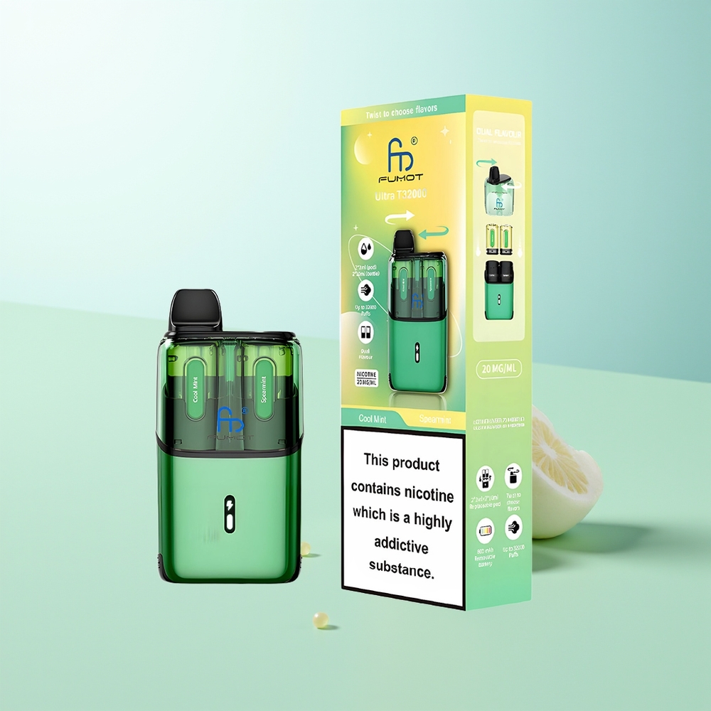 Fumot Ultra T32000 32000 Bocanadas Menta Refrescante - Hierbabuena Batería 800mAh Tipo-C Carga Rápida Coil Malla Avanzada