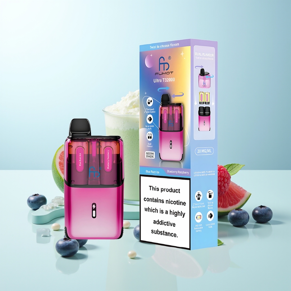 Fumot Ultra T32000 32000 Chupadas Blue Razz Ice - Arándano Frambuesa Carga Rápida Tipo-C 20mg