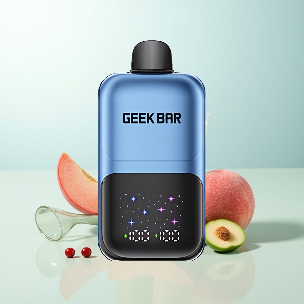 GEEK BAR 2GO 50000 Caladas Durazno y Bayas Pantalla Interactiva Batería Recargable