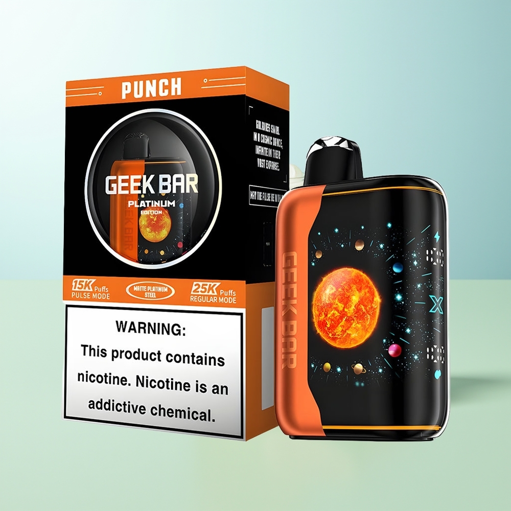 GEEK BAR Platinum Edition 25000 Bocanadas Punch Dual Malla Pantalla 3D