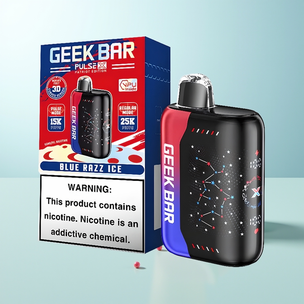 GEEK BAR Pulse X 25000 Puffs Vape Disposable Edición Patriota con Pantalla Curva 3D y USB Tipo-C