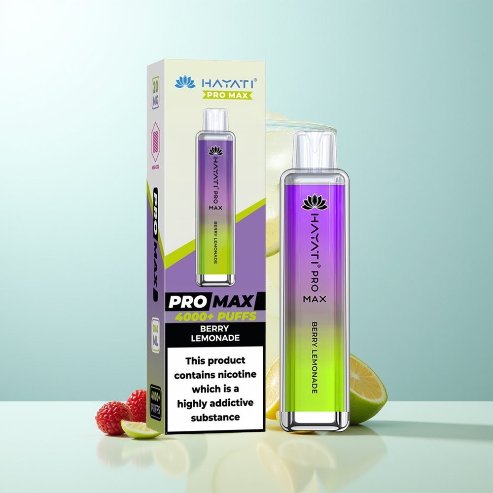 Hayati Pro Max 4000 Bocas Vape Desechable Baylimonada Rechargeable 1400mAh Dual 11 Ohm LED Cristal TPD