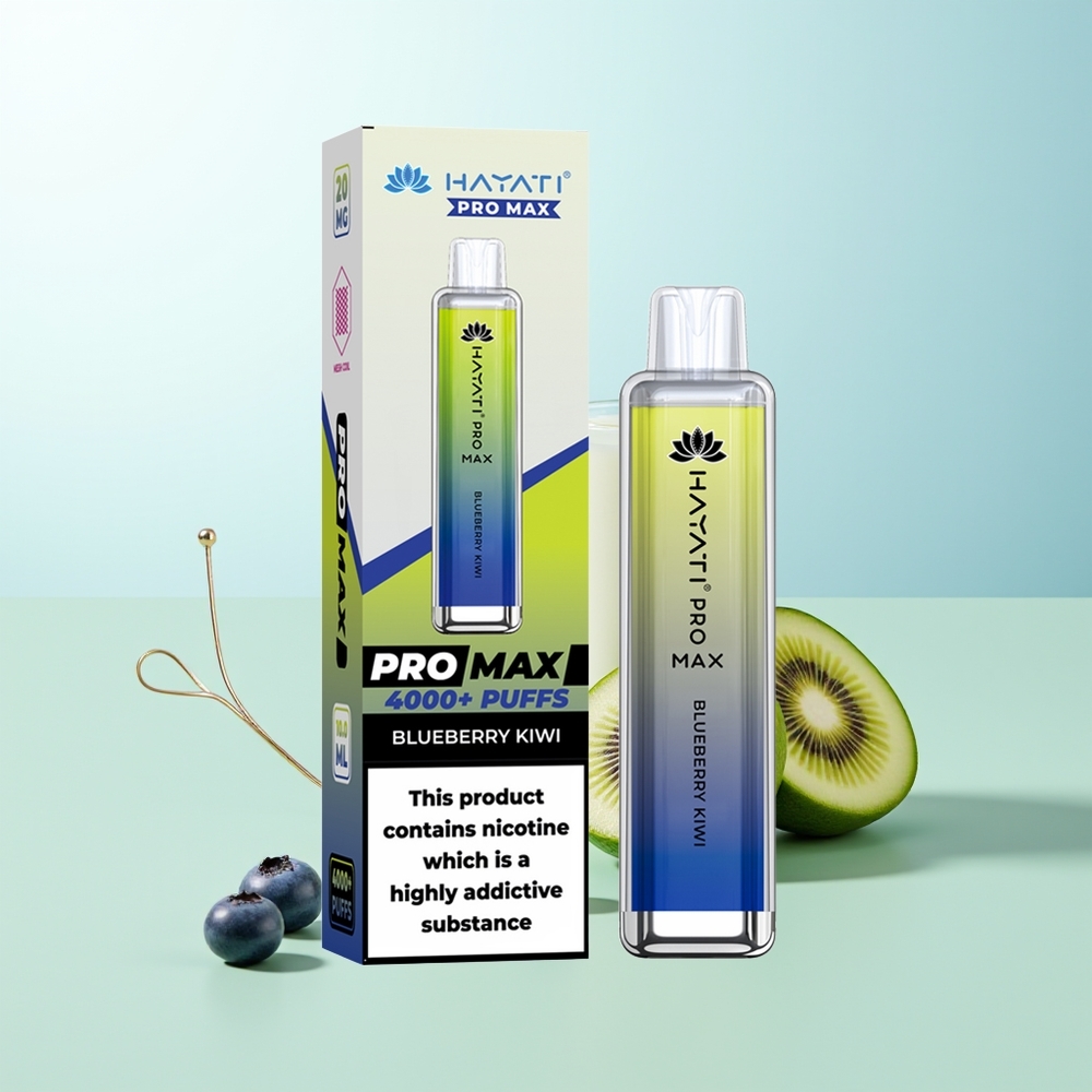 Hayati Pro Max 4000 Caladas Vape Desechable Arándano Kiwi Batería Recargable 1400mAh