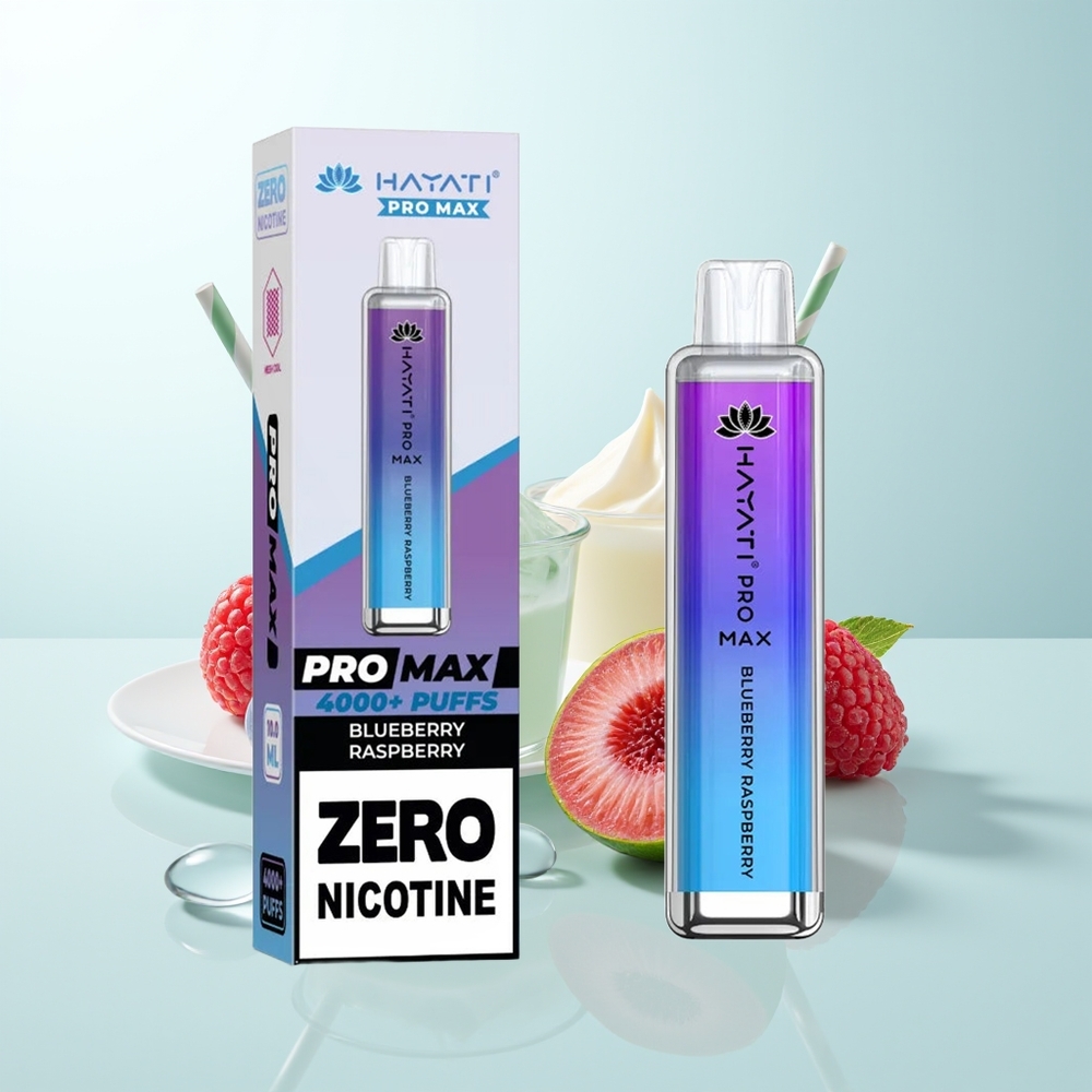Hayati Pro Max 4000 Puffs Vape Desechable Arándano Frambuesa Batería Recargable 1400mAh LED