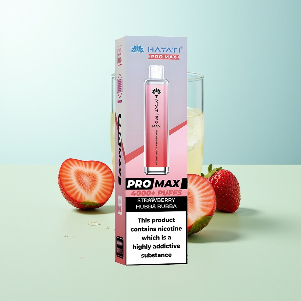 Hayati Pro Max 4000 Puffs Vape Desechable Fresa Hubba Bubba 2ml 10ml Recargable 1400mAh