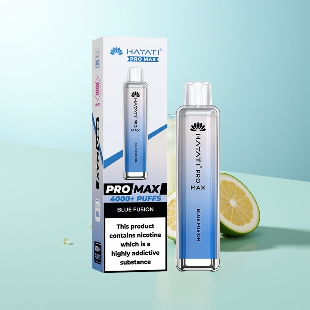 Hayati Pro Max 4000 Puffs Vape Desechable Fusión Azul Batería Recargable 1400mAh