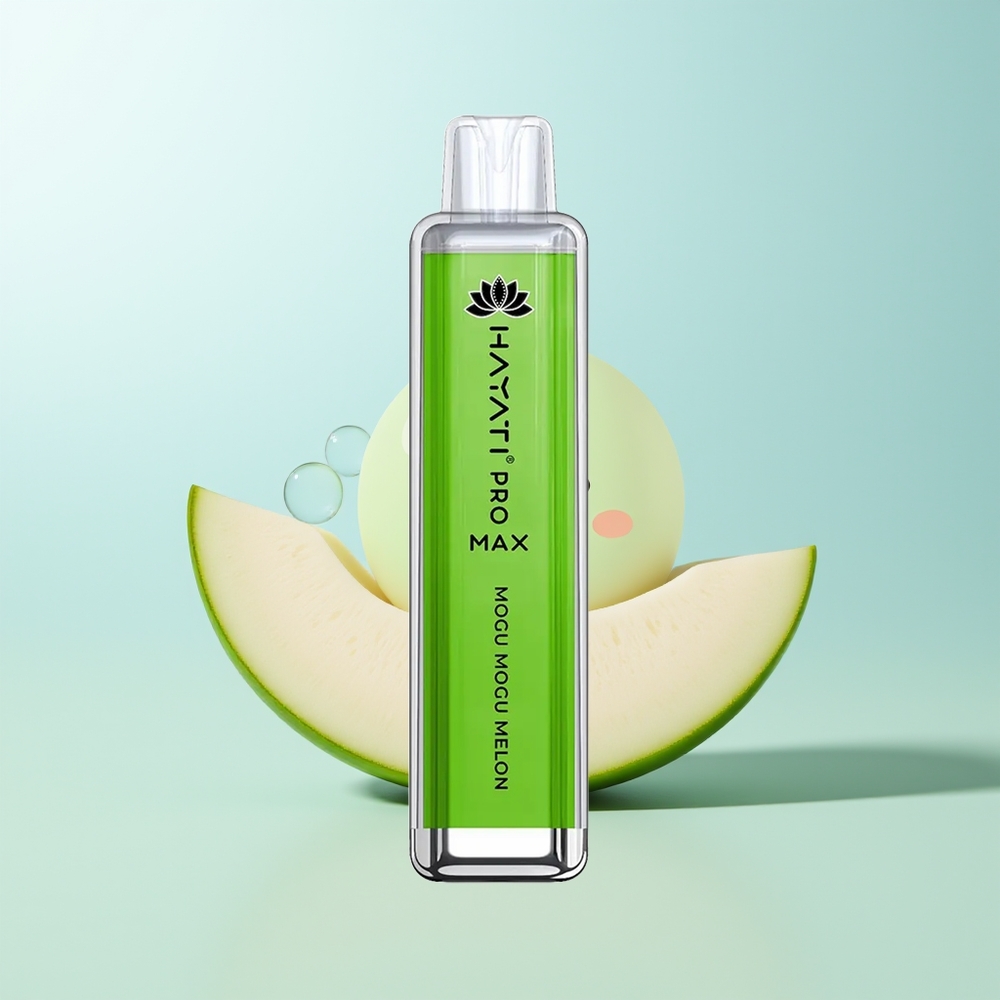Hayati Pro Max 4000 Puffs Vape Desechable Mogu Mogu Melón Dual 11 Ohm Mesh LED Recargable TPD