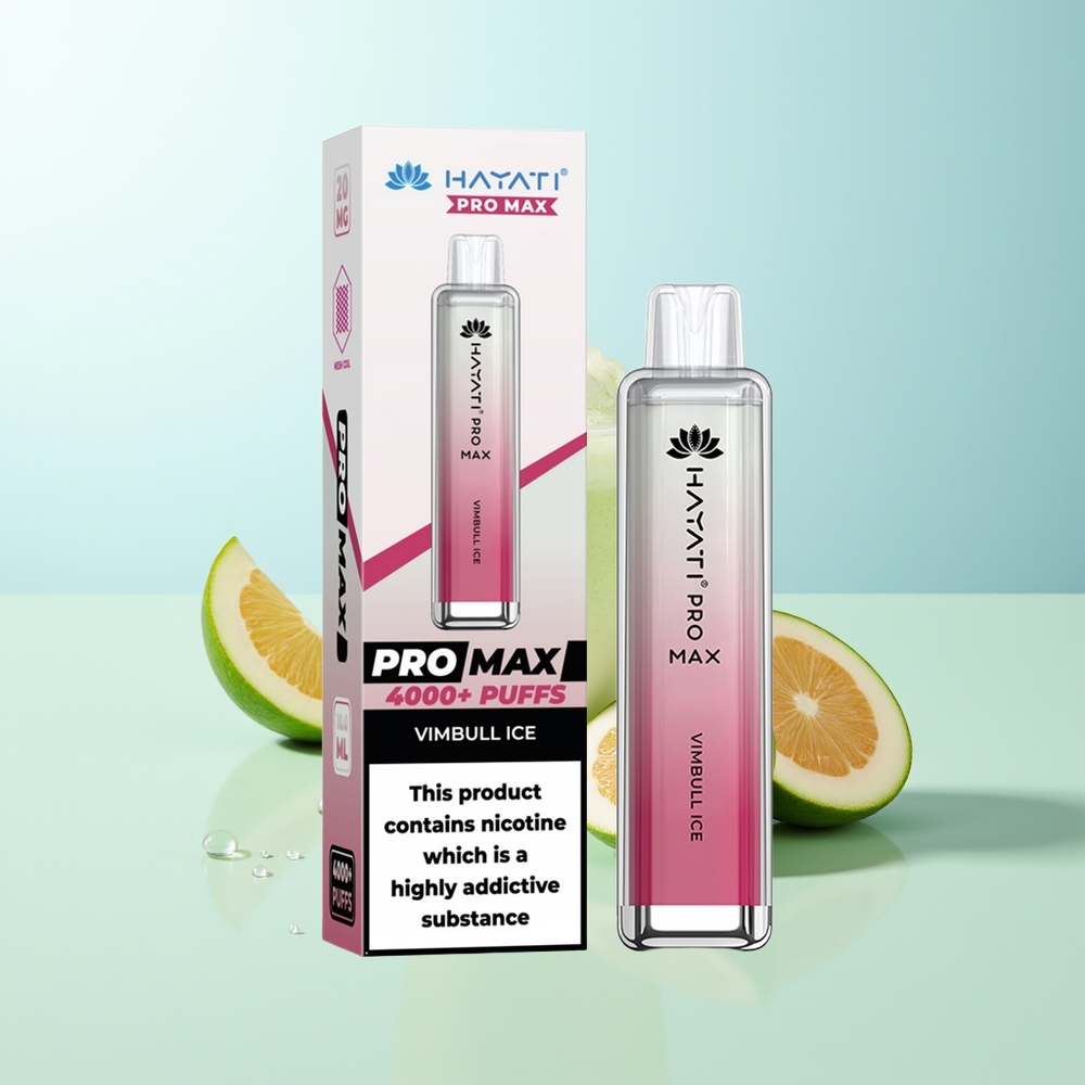 Hayati Pro Max 4000 Puffs Vape Vimbull Hielo Recargable 1400mAh Dual 11 Ohm Mesh