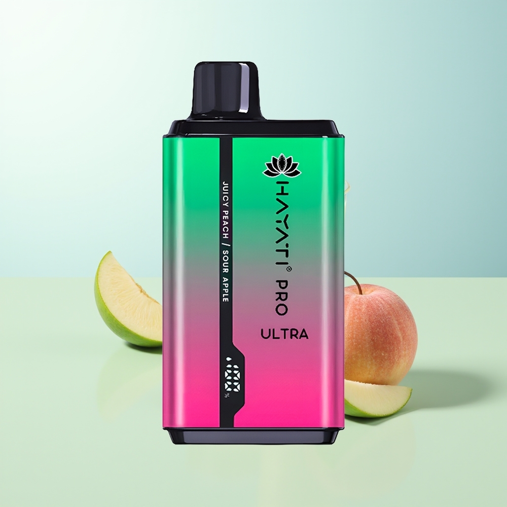 Hayati Pro Ultra 15000 Bocas Manzana Ácida Melocotón Jugoso 850mAh 24ml 2