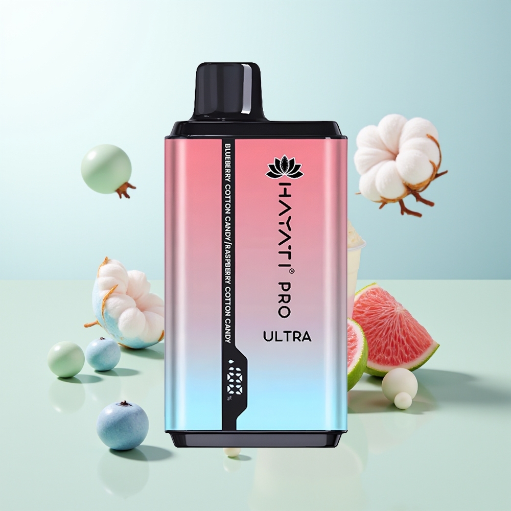 Hayati Pro Ultra 15000 Chupadas Arándano Algodón de Azúcar Frambuesa Algodón de Azúcar 850mAh 24ml 2