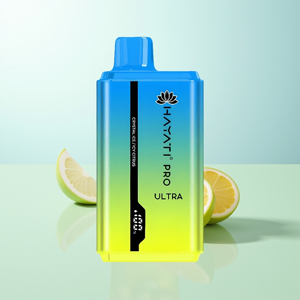 Hayati Pro Ultra 15000 Chupadas Cítrico Helado Cristalino Hielo 850mAh 24ml 2