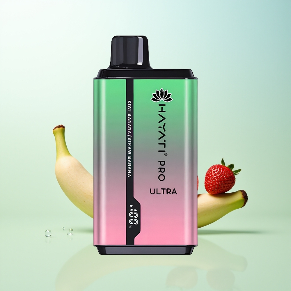 Hayati Pro Ultra 15000 Chupadas Vape Kiwi Plátano Fresa Plátano