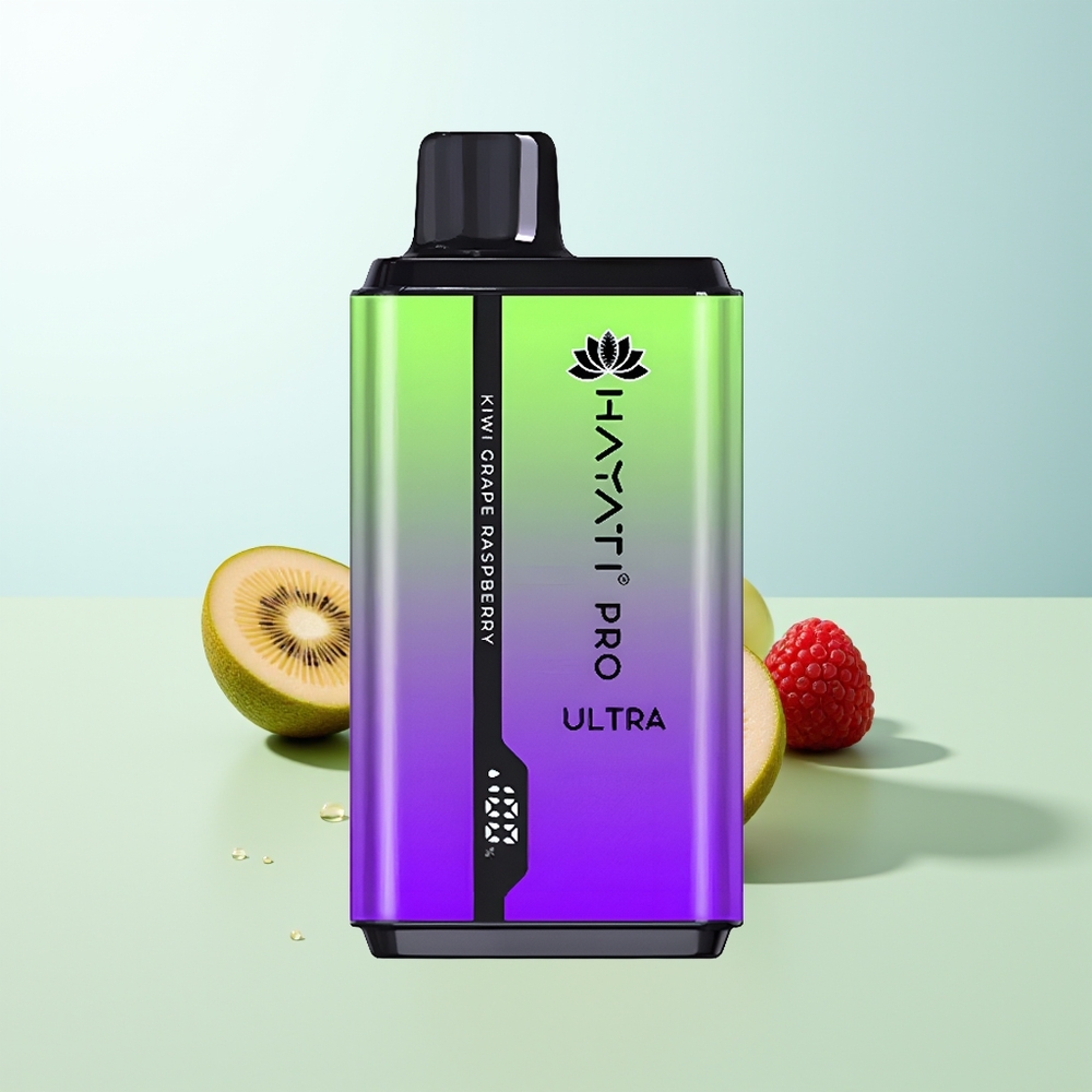 Hayati Pro Ultra 15000 Chupadas Vape Kiwi Uva Frambuesa 850mAh 24ml 2