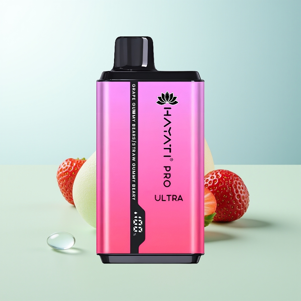 Hayati Pro Ultra 15000 Puffs E-Líquido 24ml Chicle Uva Chicle Fresa