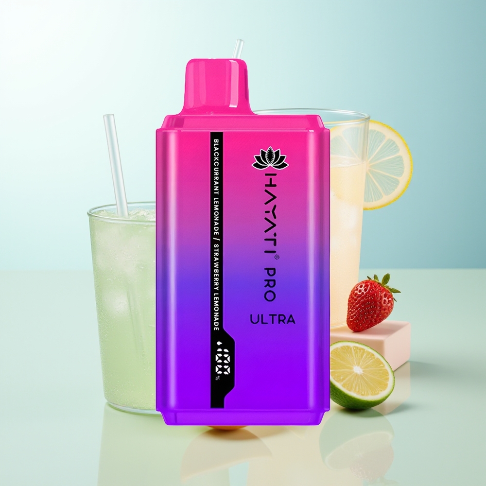 Hayati Pro Ultra 15000 Puffs Vape Desechable Grosella Negra Limonada Fresa Limonada 850mAh 24ml 2 Nicotina