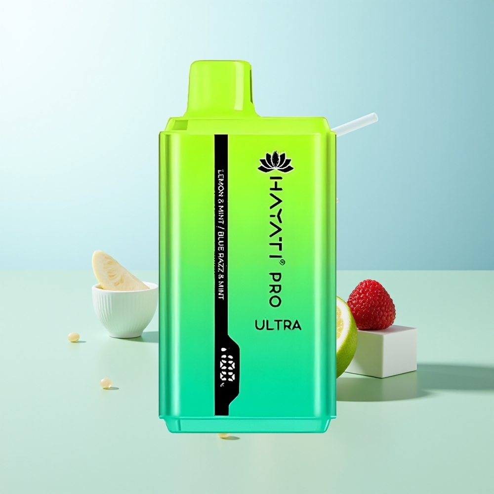 Hayati Pro Ultra 15000 Puffs Vape Disposable Limón  Menta y Arándano Azul  Menta 850mAh 24ml 2