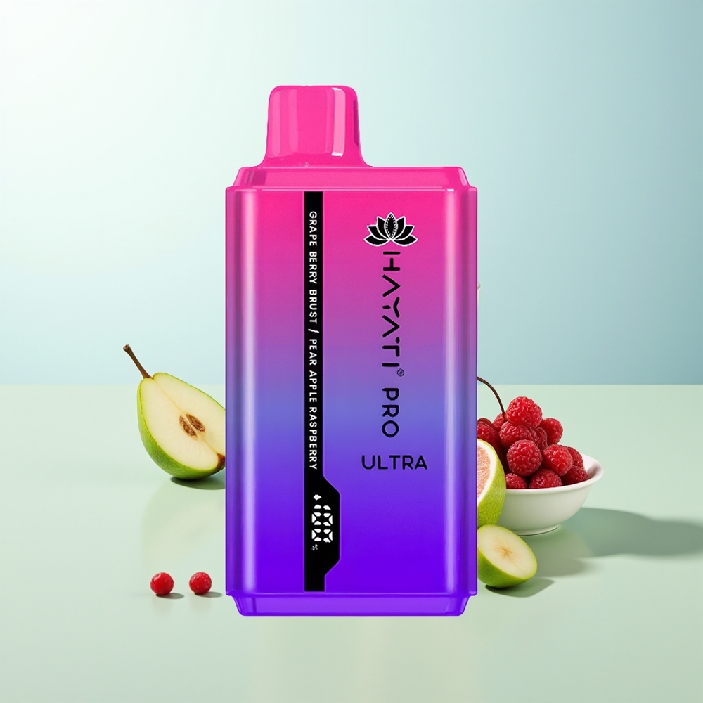 Hayati Pro Ultra 15000 Puffs Vape Disposable Uva Zarzamora Pera Manzana Frambuesa