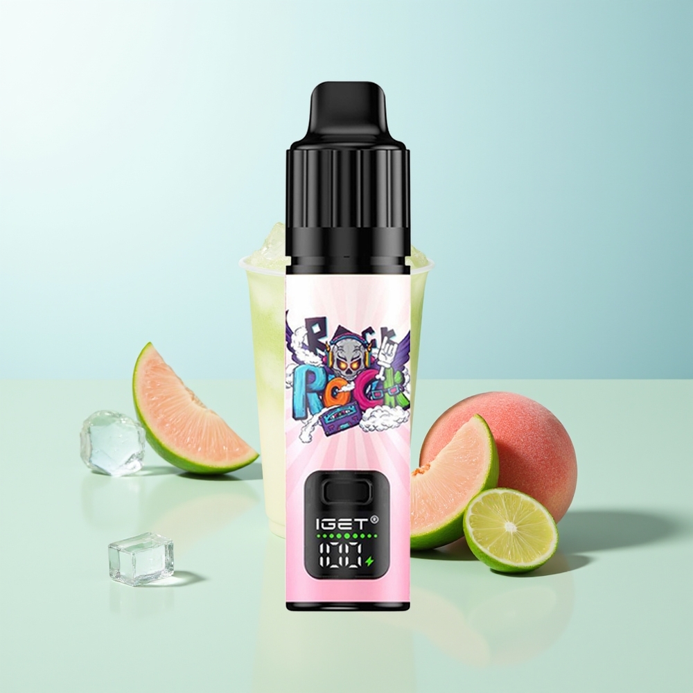 IGET BAR PLUS S3 POD 10000 Puffs Vape Desechable Melocotón Lichi Lima Hielo 5 Nicotina 18ml 950mAh